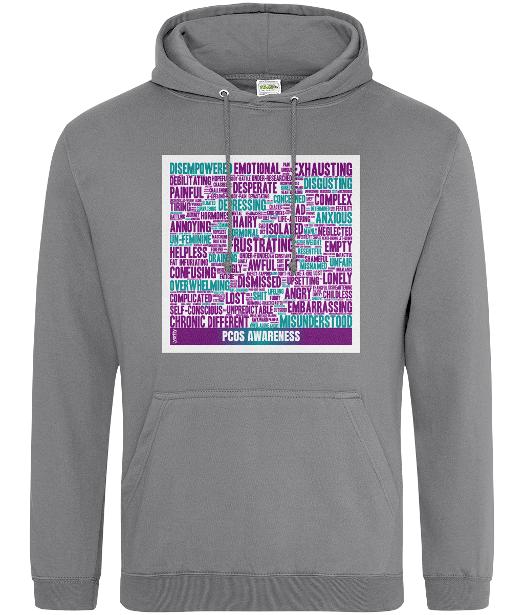 PCOS Awareness wordcloud hoodie