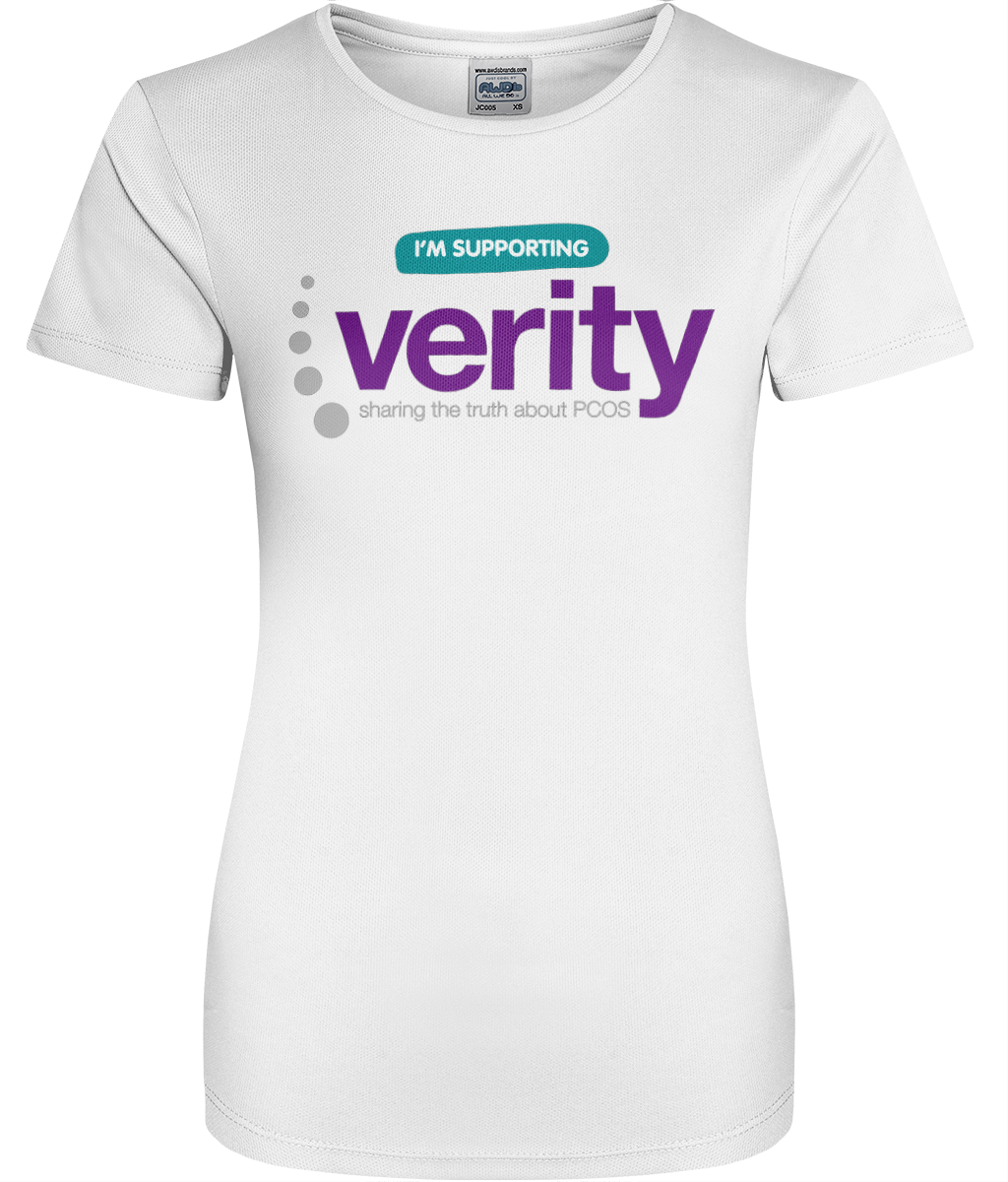 Activewear fundraising tshirt with colour logo