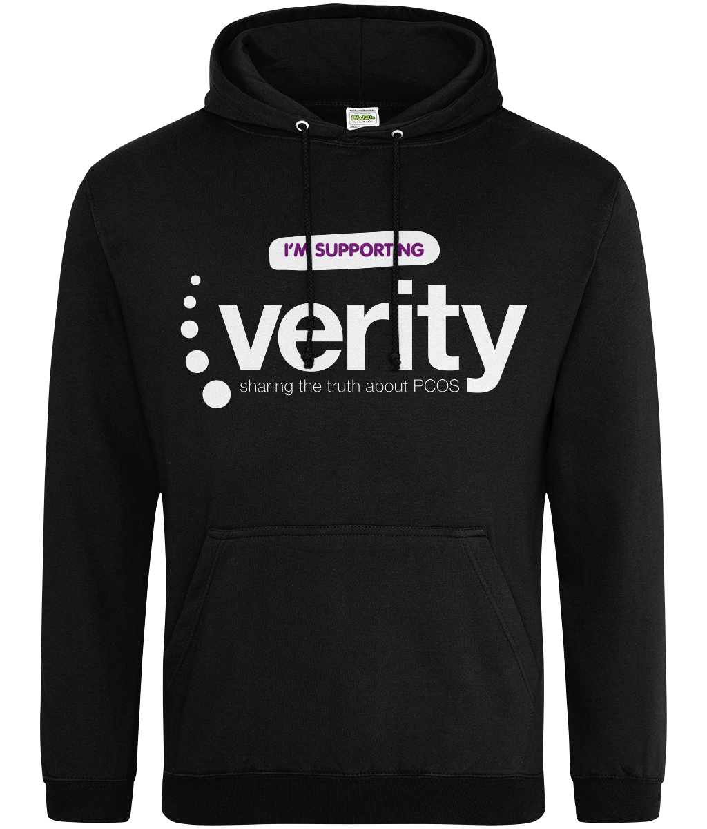 Fundraising hoodie with white logo