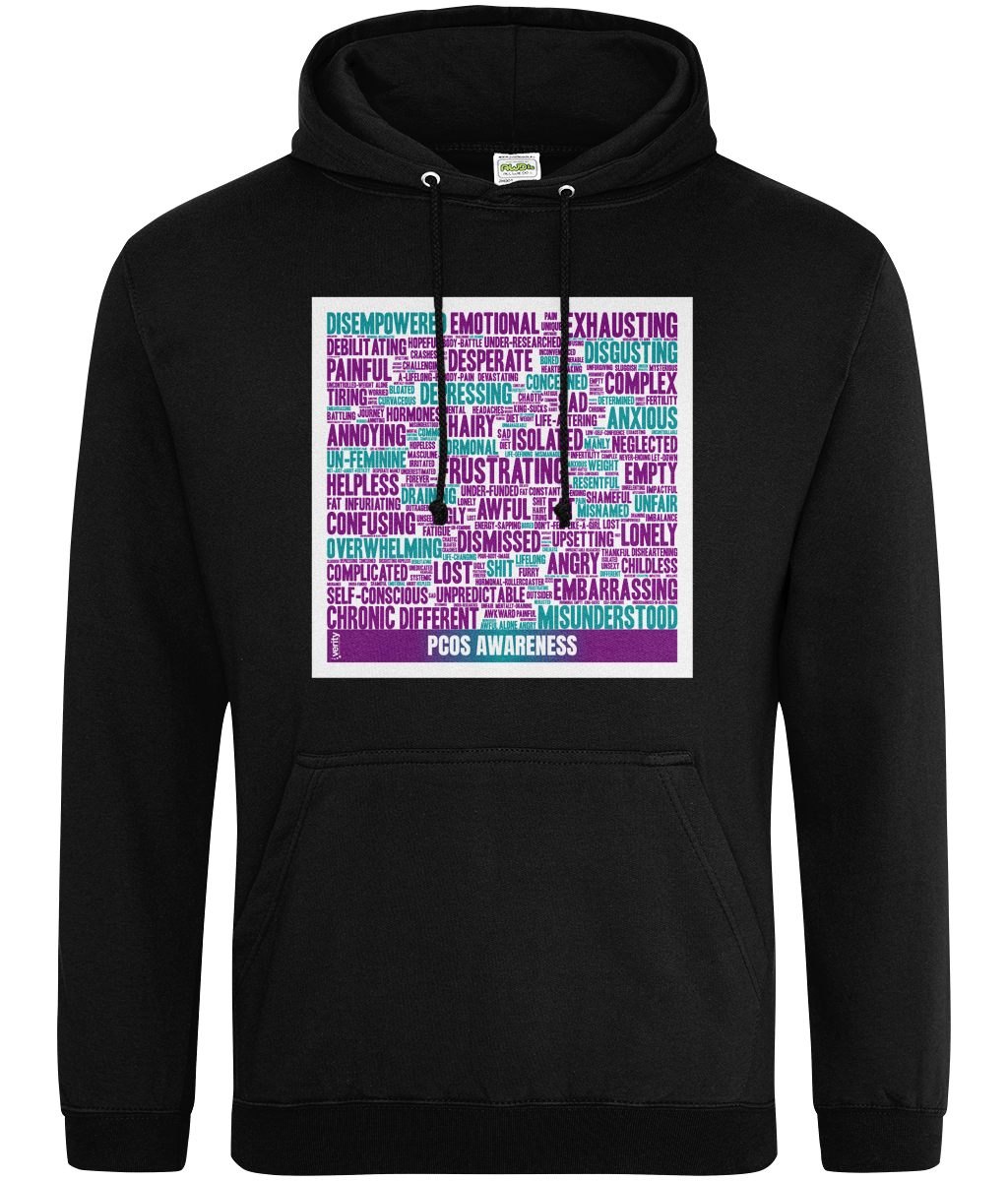 PCOS Awareness wordcloud hoodie