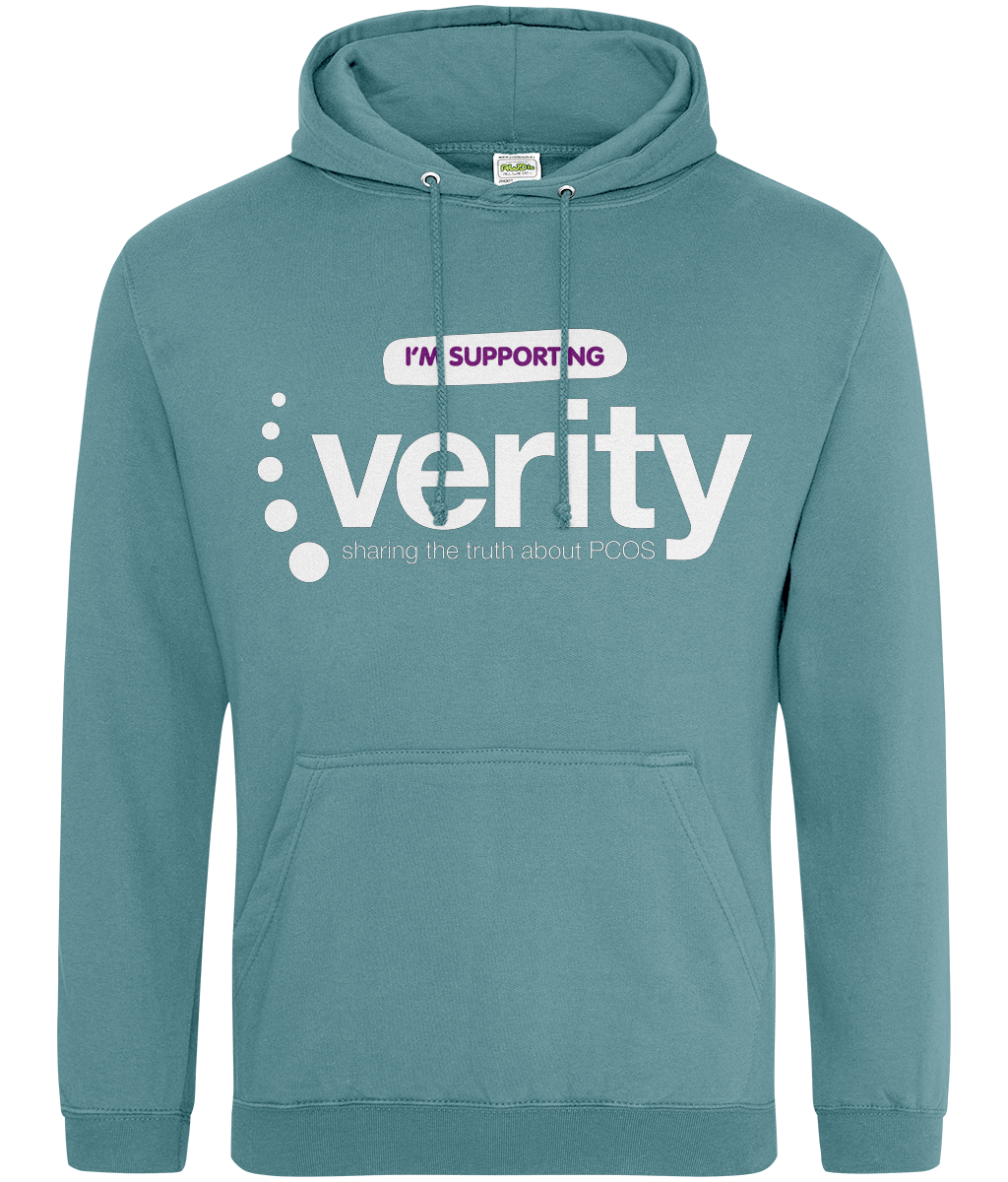 Fundraising hoodie with white logo