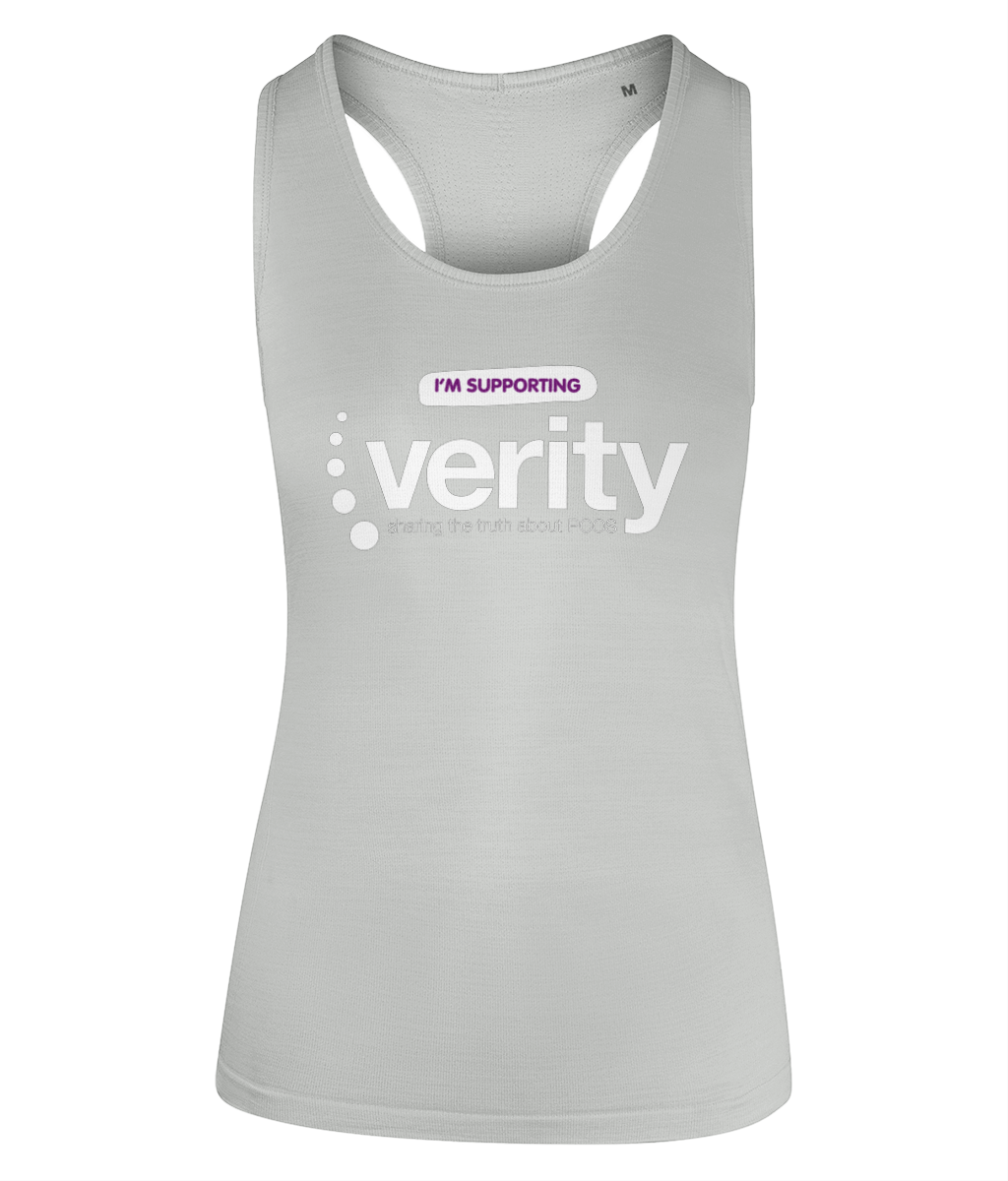 Seamless contour fundraising vest with white logo