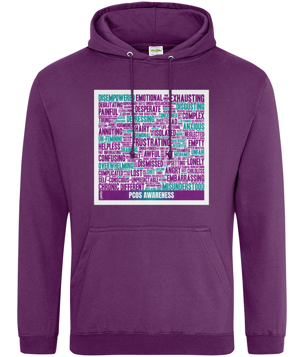 PCOS Awareness wordcloud hoodie