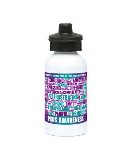 PCOS word cloud aluminium drink bottle (400ml)