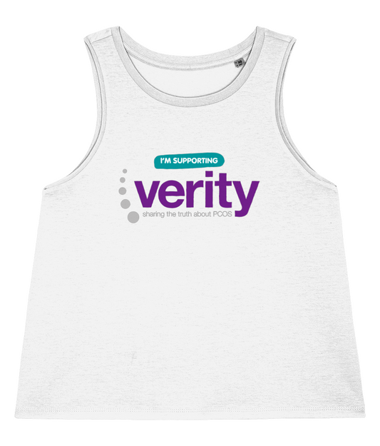 Floaty fundraising vest top with colour logo