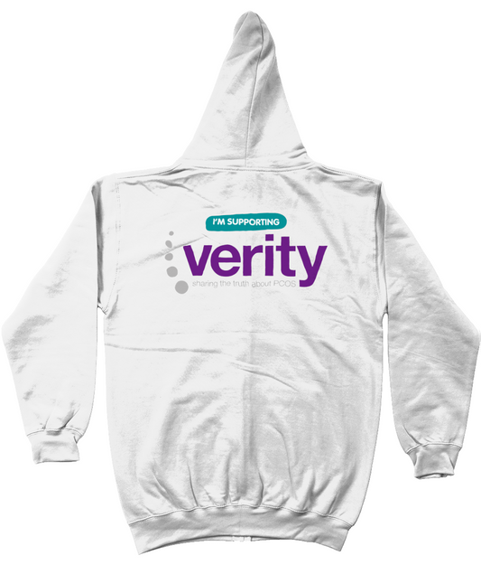 Zip-up fundraising hoodie with colour logo