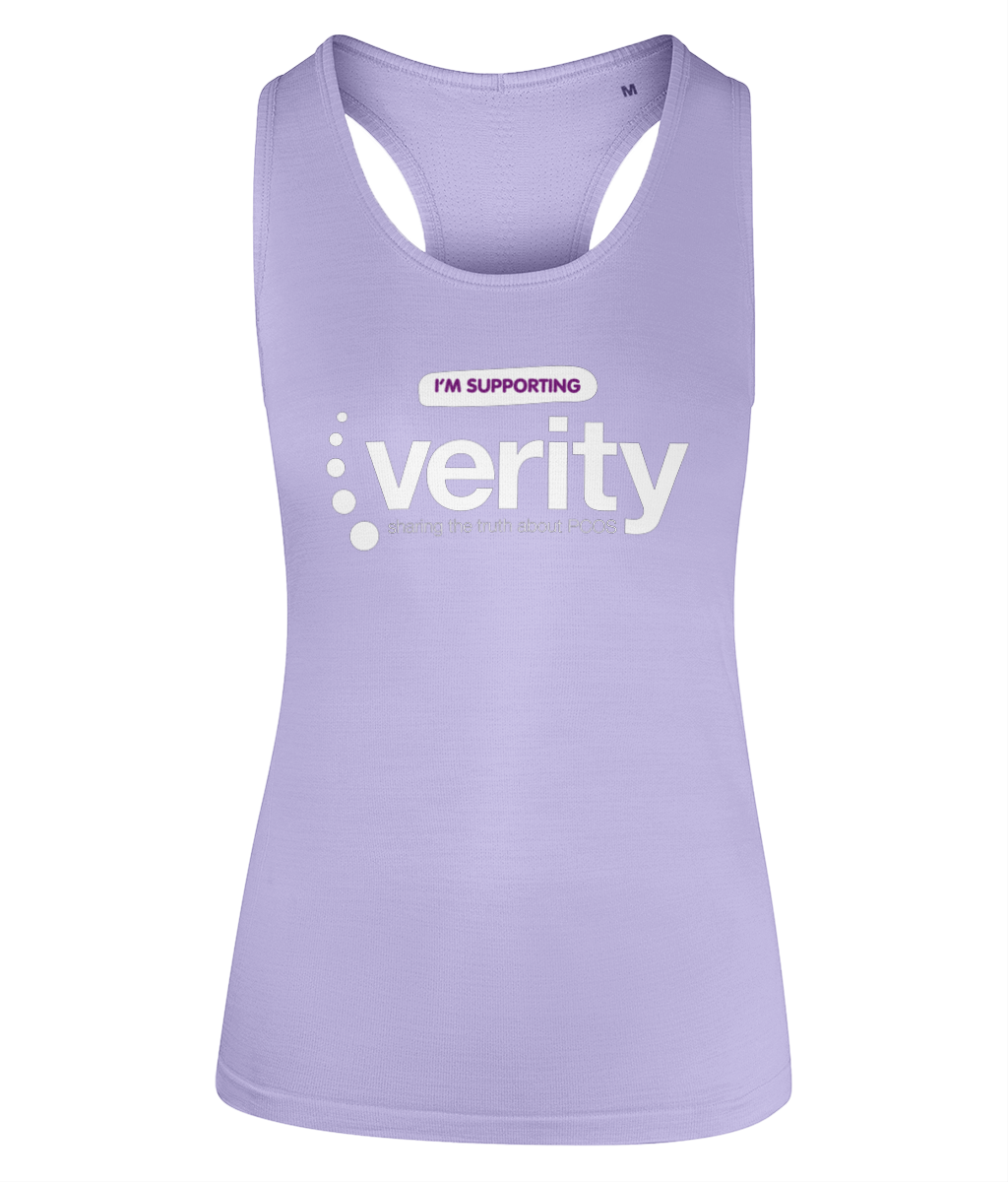 Seamless contour fundraising vest with white logo