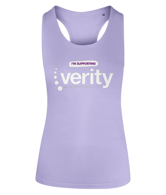 Seamless contour fundraising vest with white logo