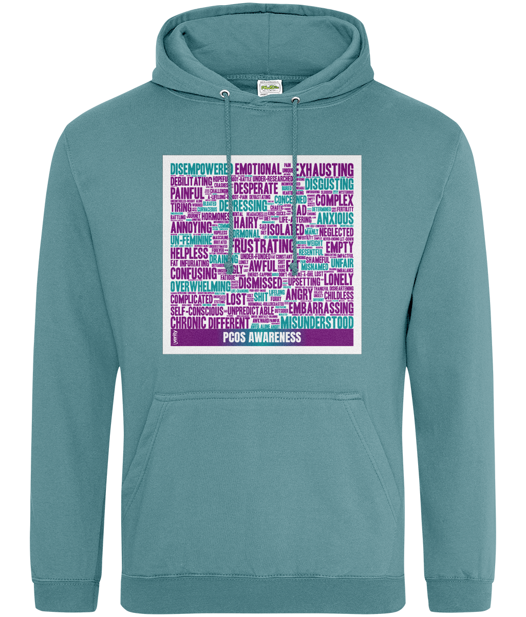 PCOS Awareness wordcloud hoodie