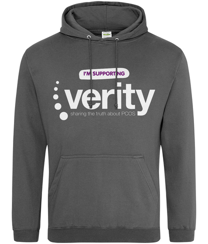 Fundraising hoodie with white logo