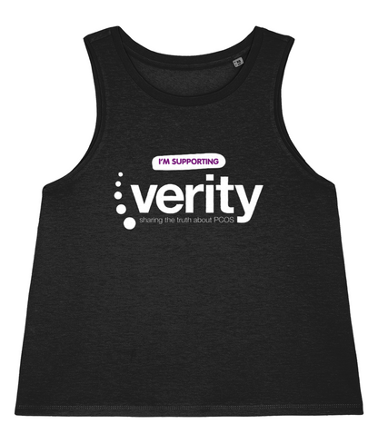 Floaty fundraising vest top with white logo