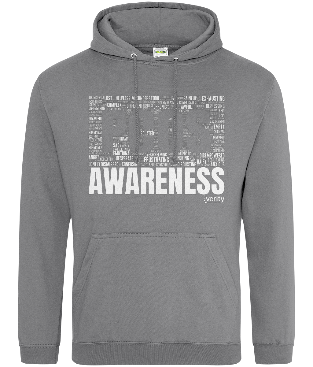 PCOS Awareness wordcloud mixed font hoodie